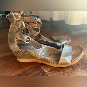 Miz Mooz Anna Leather Strappy Wedge Sandals Size 40